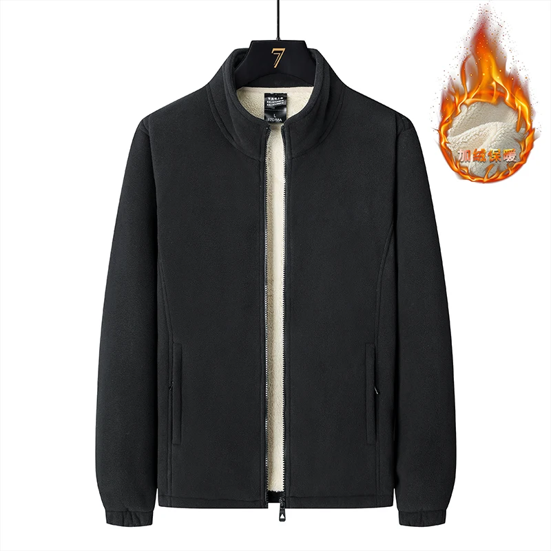 

Lamb fleece jacket, fleece jacket, men's autumn and winter cardigan, hoodie with thick fleece for warmth
