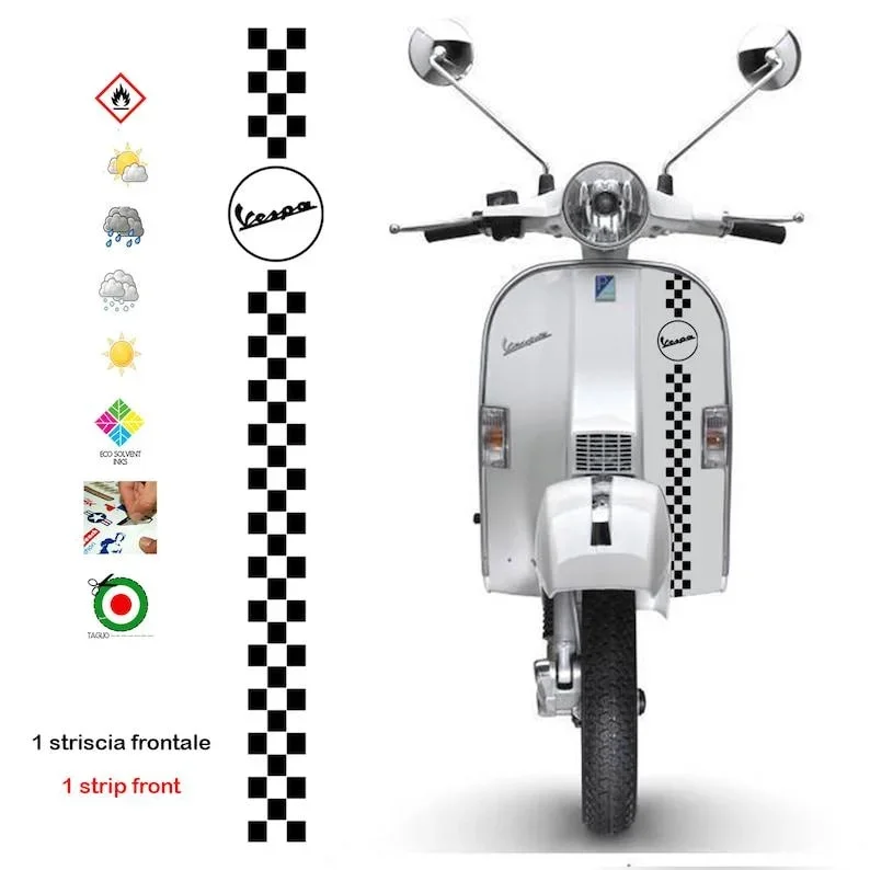 For Adhesive vespa strip squares various colors pvc contoured 1 - 3 strips sticker strip vespa cropped print pvc