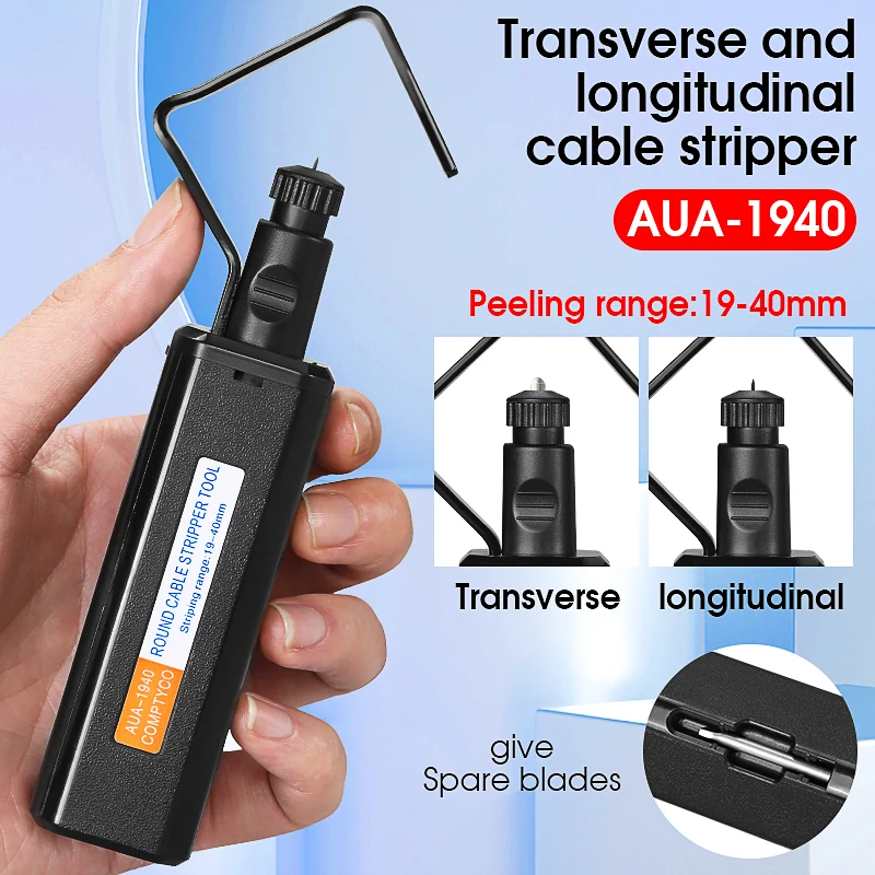 19-40MM/45-29MM Round Cable Stripper Fiber Optic Tool Optical Fiber Cable Jacket Slitter Longitudinal Transverse Dual Use