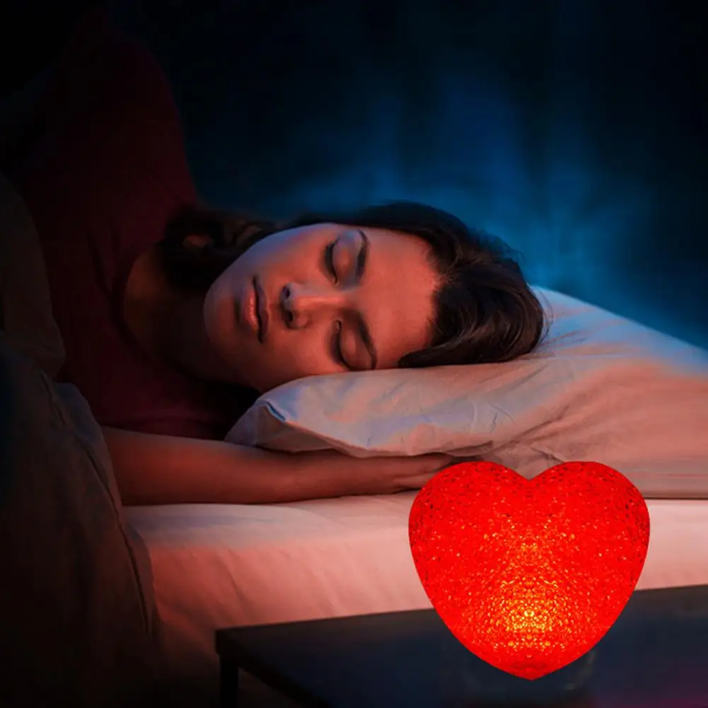 Love Heart Lamp Flicker Battery-operated Non-Glaring 3D Love Heart Party Light Indoor Night Lamp