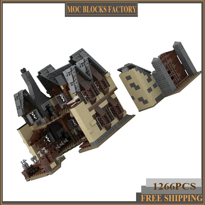 

Moc Building Blocks The Prancing Pony Model Technology Bricks DIY Assembly Magical Rings Movie Street View Toys Children Gifts