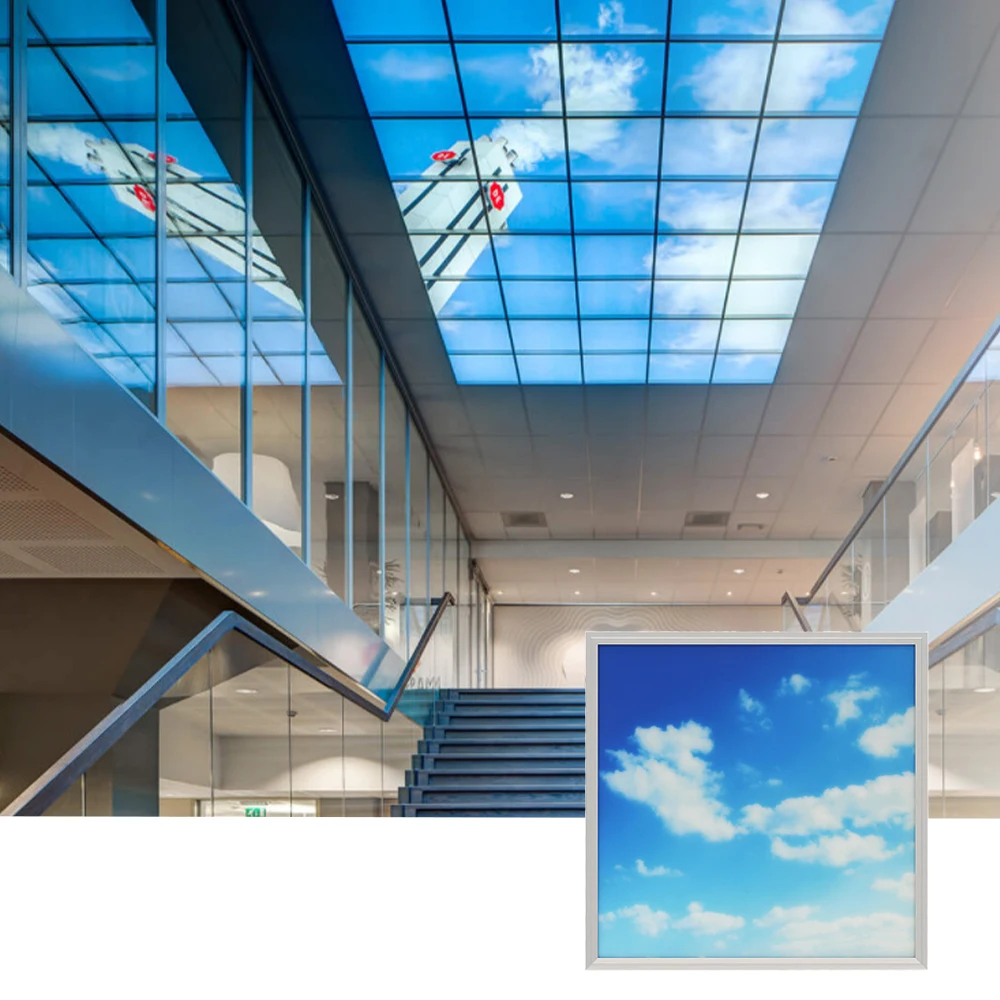 Light Emitting Diode Painted Sky Panel Light 40w Blue Sky White Cloud Shopping Center Hotel Restaurant Decoration