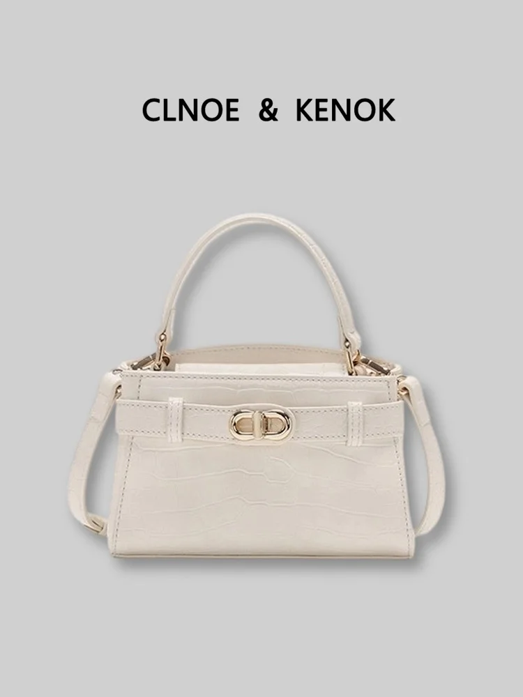 Bolsa de Ombro de Luxo Clnoe Kenok, Bolsa Transversal Feminina, Estilo Britânico Elegante, Bolsa de Couro para Uso Diário e D...