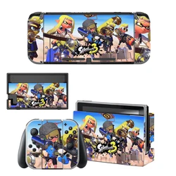 Splatoon 3 Vinyl Screen Skin Protector Sticker for Nintendo Switch NS Console + Controller + Stand Holder Dock Skin