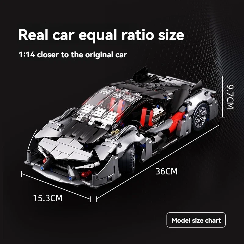 2025 Tecnico Super 1:14 Argento Auto Sportiva Building Blocks Città Velocità Veicolo Famoso Mattoni Assemblare Giocattoli Regali Di Compleanno Per Bambini