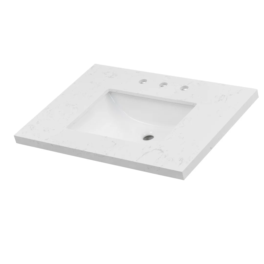 31'' Bathroom Vanity with Undermount Sink, Solid Wood Vanity Base with Soft-Close Hinges, Tool-Free Assembly Freestanding Cabinet, White