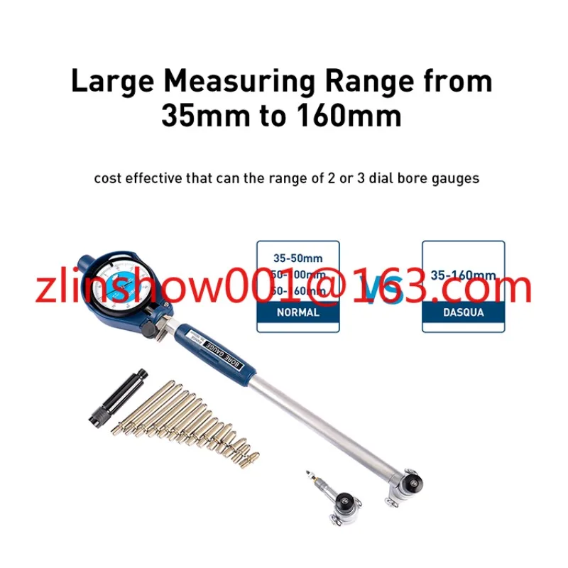 35-160mm Dial Bore Gauge Set  0.01 Graduation Alesometro 1.4-6 Inch Alexometro  Cylinder Dial Bore Gauge