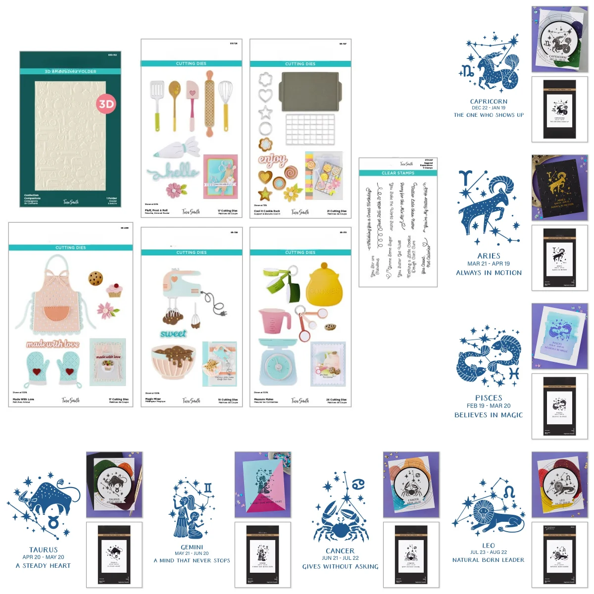 

February 2026 New Cookie Rack Mixer Etched Constellation Metal Cutting Dies Hot Foil Clear Stamps Stencil For DIY Scrapbook