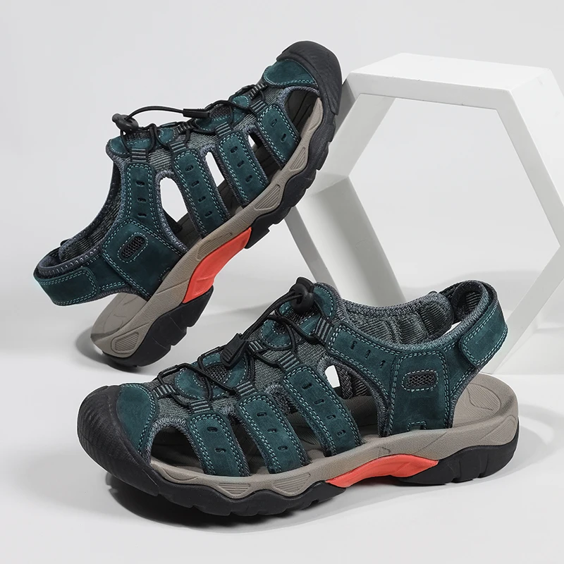 Outdoor New Men's Summer Sandals Large Size 48 Comfortable Genuine Leather Sandals Non-slip Beach Sandals Men sandalias hombre