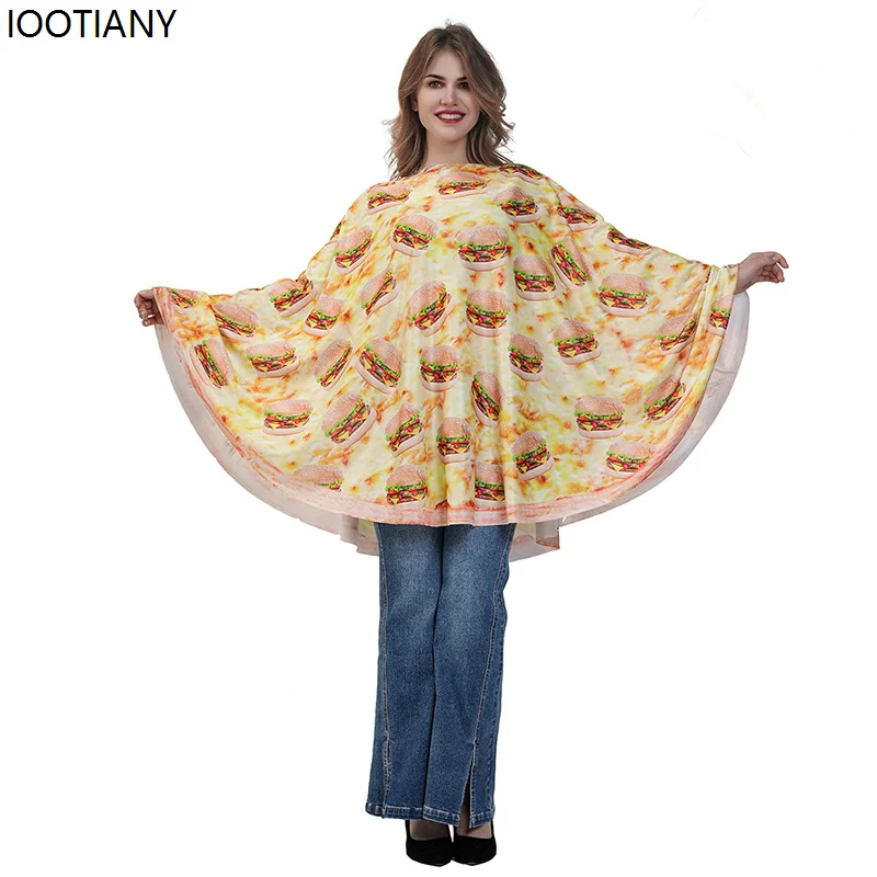 Halloween Adult Funny Food Pizza Cosplay Capes Cartoon Food Festival Party Fancy Dress Carnival Party Stage Performance Dress Up