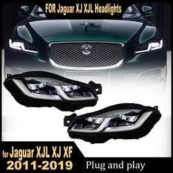 Pair Head Lamp for Jaguar XJL LED Headlight 2011-2019 Headlights XJ XF XE DRL Turn Signal High Beam Angel Eye Projector Lens
