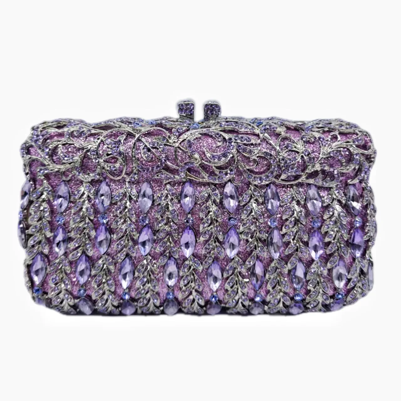 

New hollow metal diamond clutch bag evening dress banquet handbag high-end crystal women's bag purse