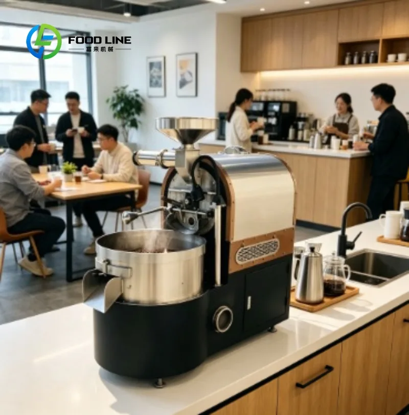 Coffee Bean Roaster, Drum Chamber and Adjustable Timer Control, Coffee Roasting Equipment for Home Coffee Bean Roasting