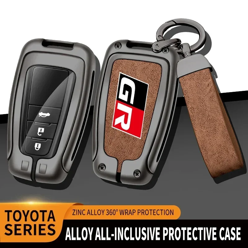 Auto TPU Zinc Alloy Key Case Bag For Toyota GR 86 Supra Yaris RAV4 Prius Corolla C-HR Camry Auris Car Key Chain Metal Key Shell