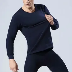 Set Autumn Slim Sleeve Thermal Men Underwear New +long Round-neck 2024 Thicken 2 Winter Suit Johns Tops Velvet PCS Seamless Long