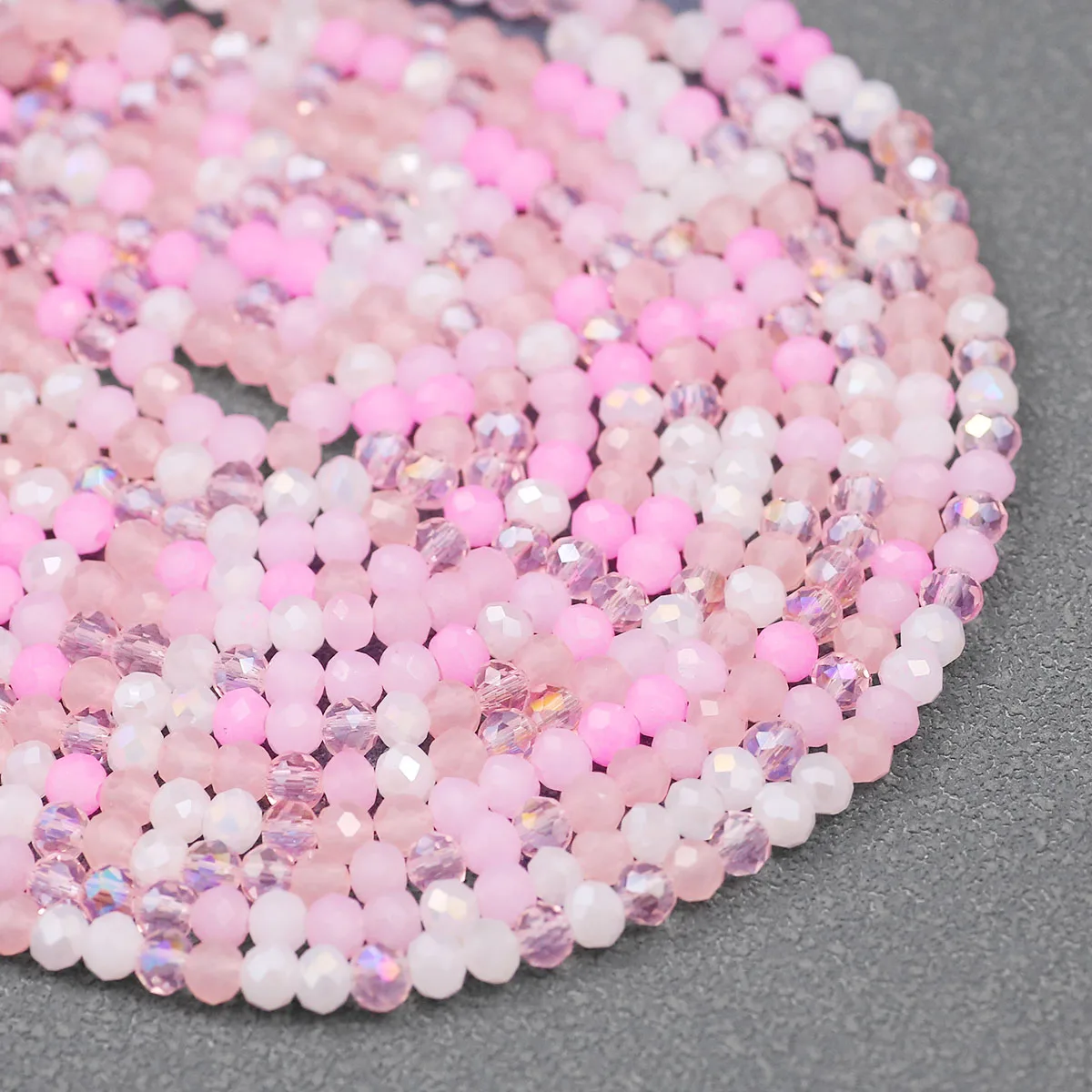 4 mm Kristallglas-Blumenperlen, rosa, handgefertigt, zum Selbermachen, geeignet für die Schmuckherstellung, Perlenketten, Armbänder, lose Perlen, Zubehör