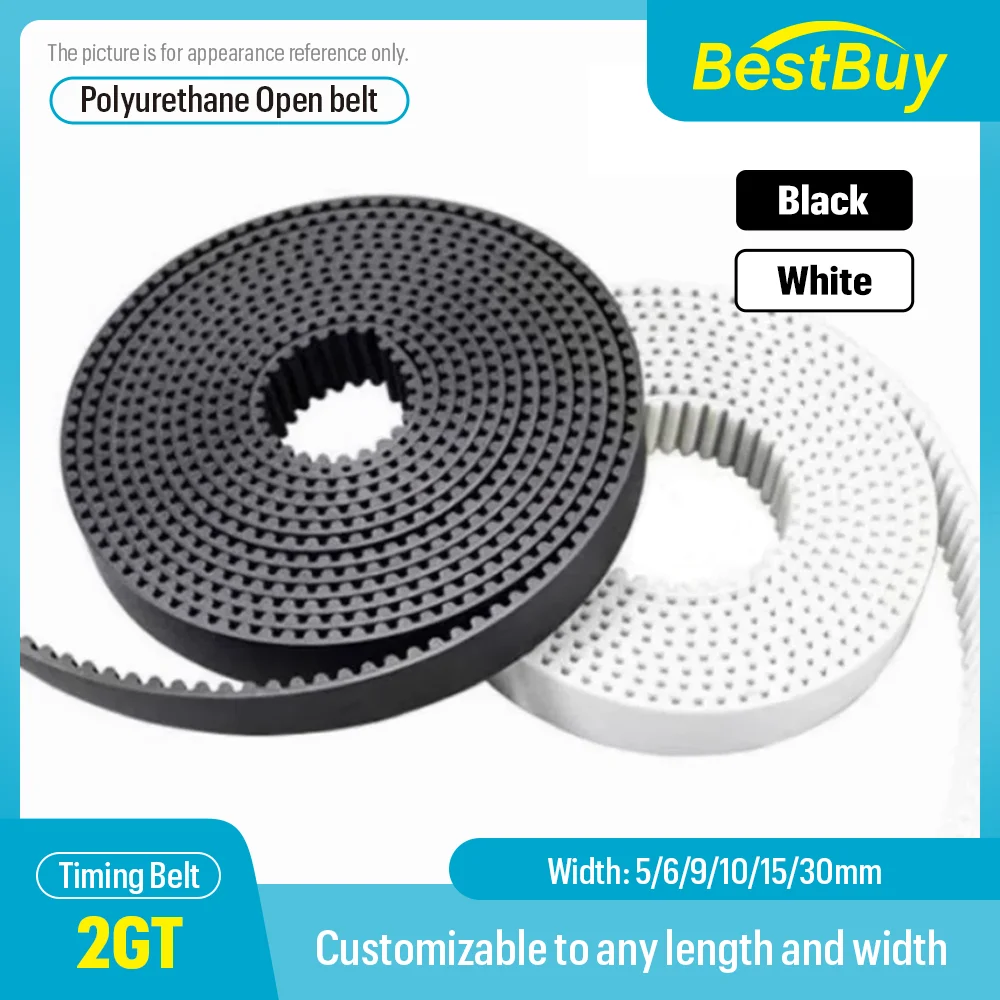 GT2 Open Timing Belt 2GT Polyurethane Steel Core PU Belt Width 5/6/9/10/15/30mm for 3D Printer wholesale