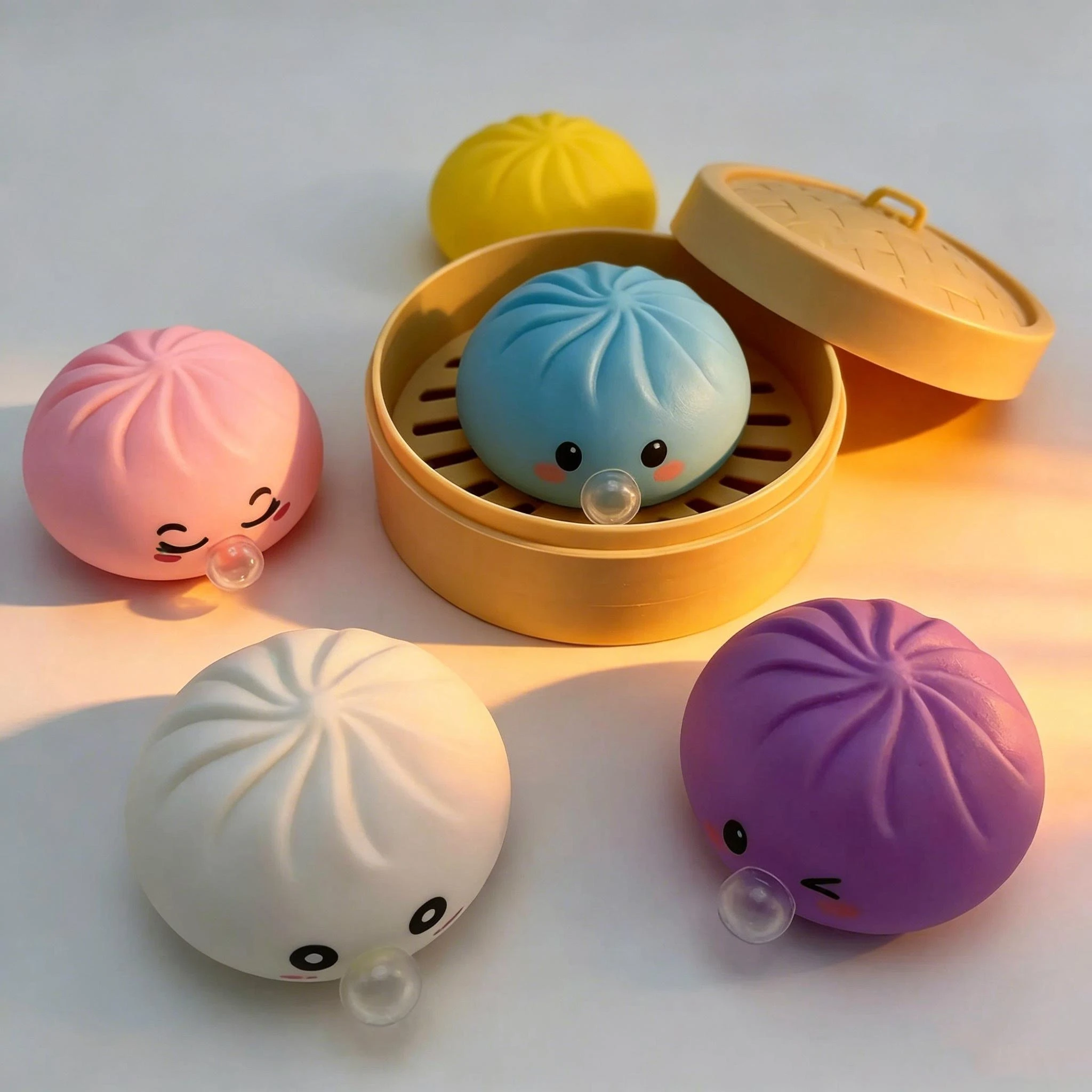 Virales Blasen-Blowing-Dumpling-Squishy-Spielzeug, langsam aufsteigend, Fidget Squeeze, tragbarer Stresskiller, Partygeschenke, niedliche Cartoon-Geschenke – Detail 3