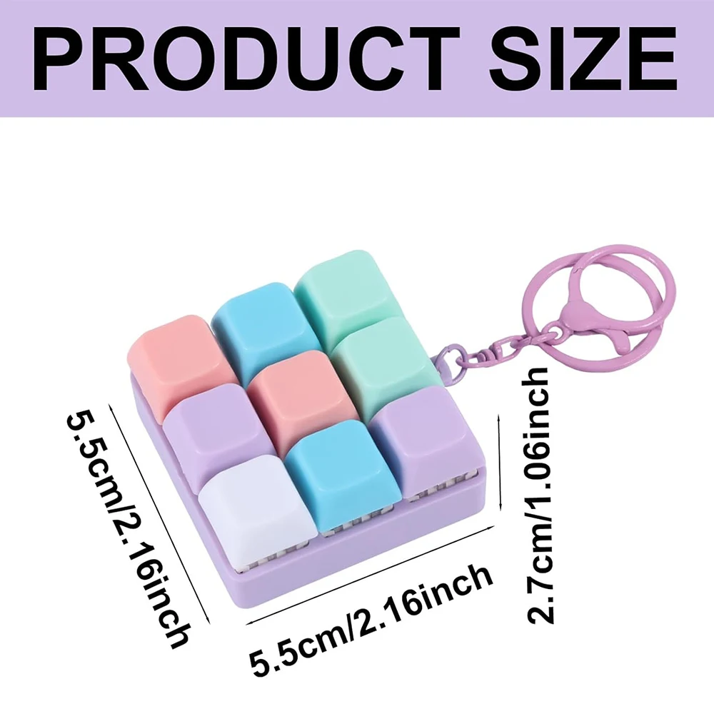 Keyboard Fidget Toy, Fidget Clicker Keyboard Fidget Keychain, Button Fidget Gifts for Adults to Relieve Stress and Pass Time