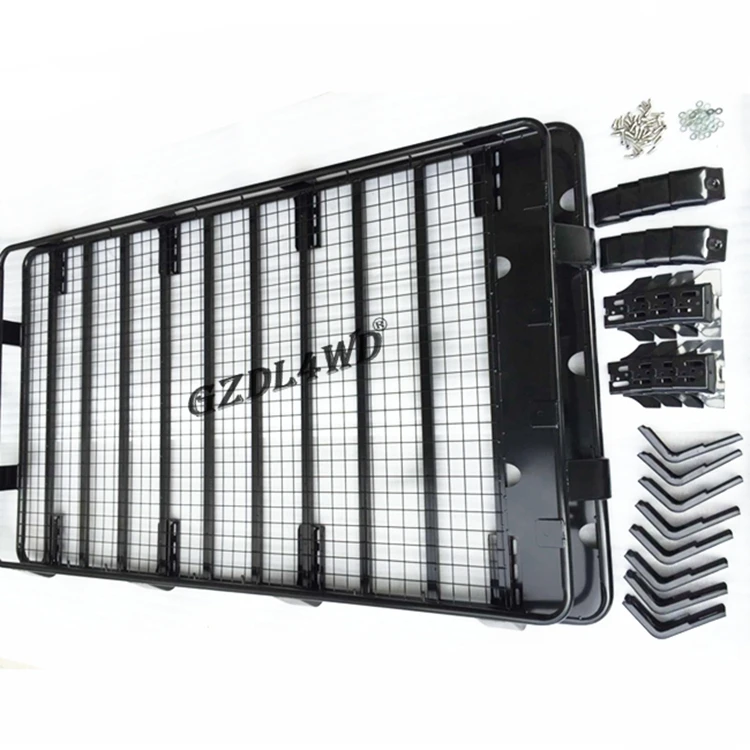 Universal Heavy Duty Steel Car Roof Rack for 4x4 Vehicles Fits Land Cruiser 80/100 Series Black 100kg+ Load Capacity