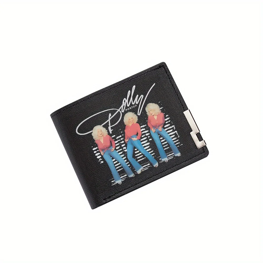 Dolly Parton poses three times smiling Men's Wallet Printing Design Simple Modern Stylish Business Father's Boyfriend's Christma