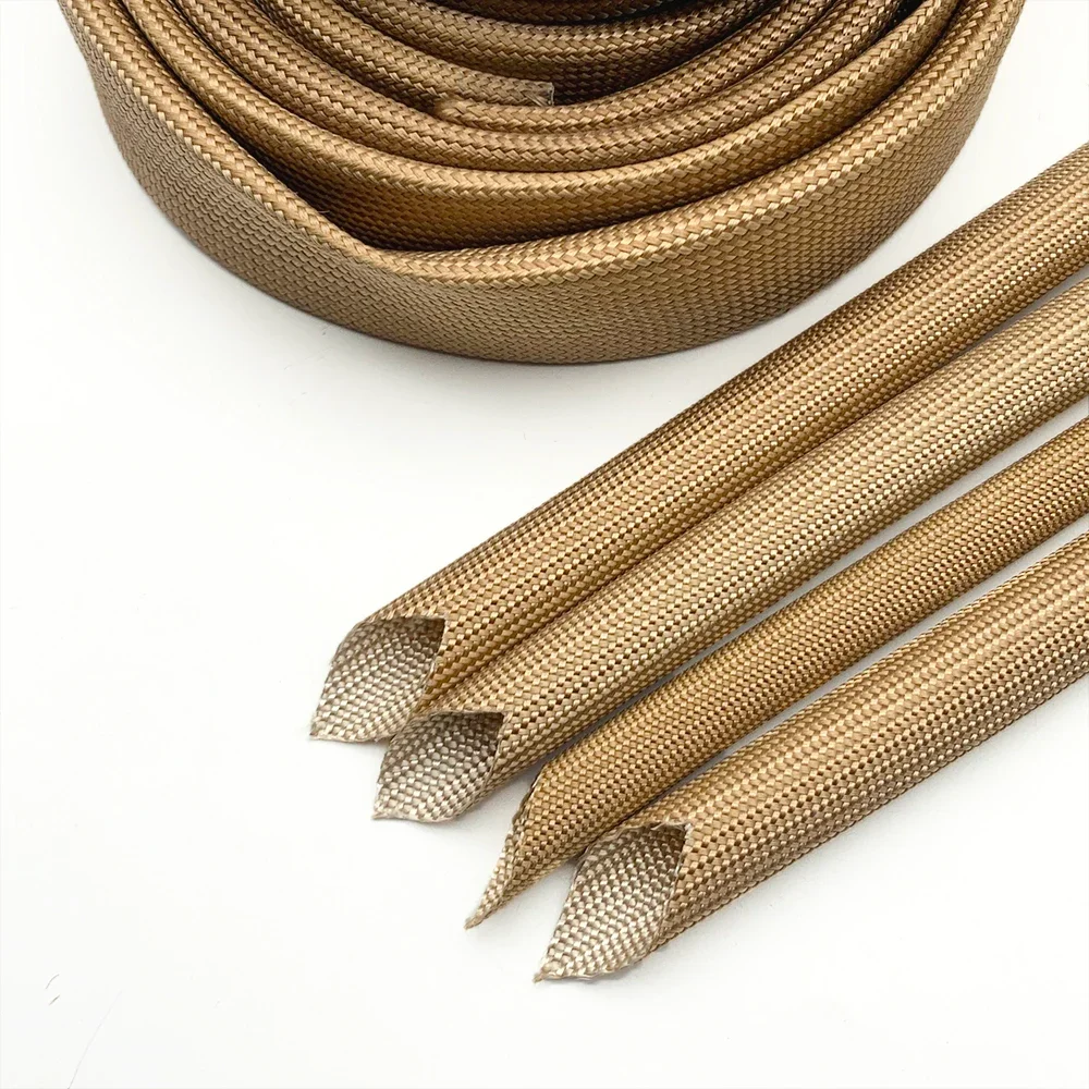 800 ° C Glass Fiber Sleeve ID1-30mm Flame-retardant Self Extinguishing Industrial High-temperature Cable Insulation Protection.