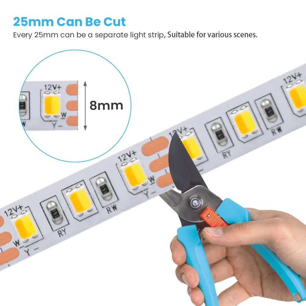 5M/rolka DC 12V 24V CCT taśma LED 120 diod SMD 2835 elastyczna taśma wstążkowa lampa sznur oświetleniowy do wystroju domu