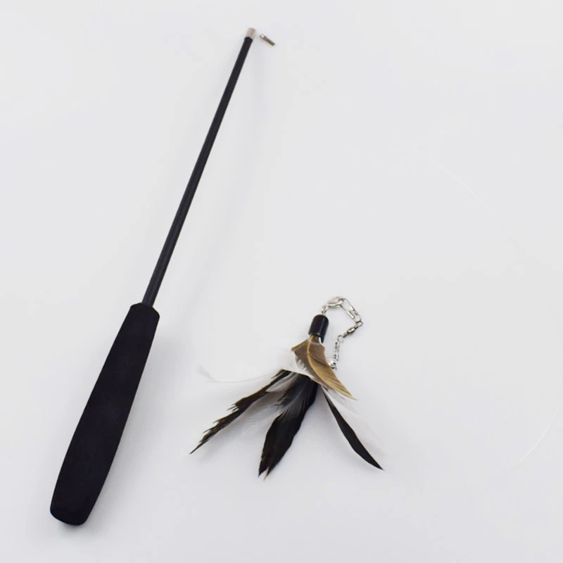 Telescopic Three Section Simulation Fishing Rod Cat Teasing Wand Stick Toy Entertainment Kitten Play view 4