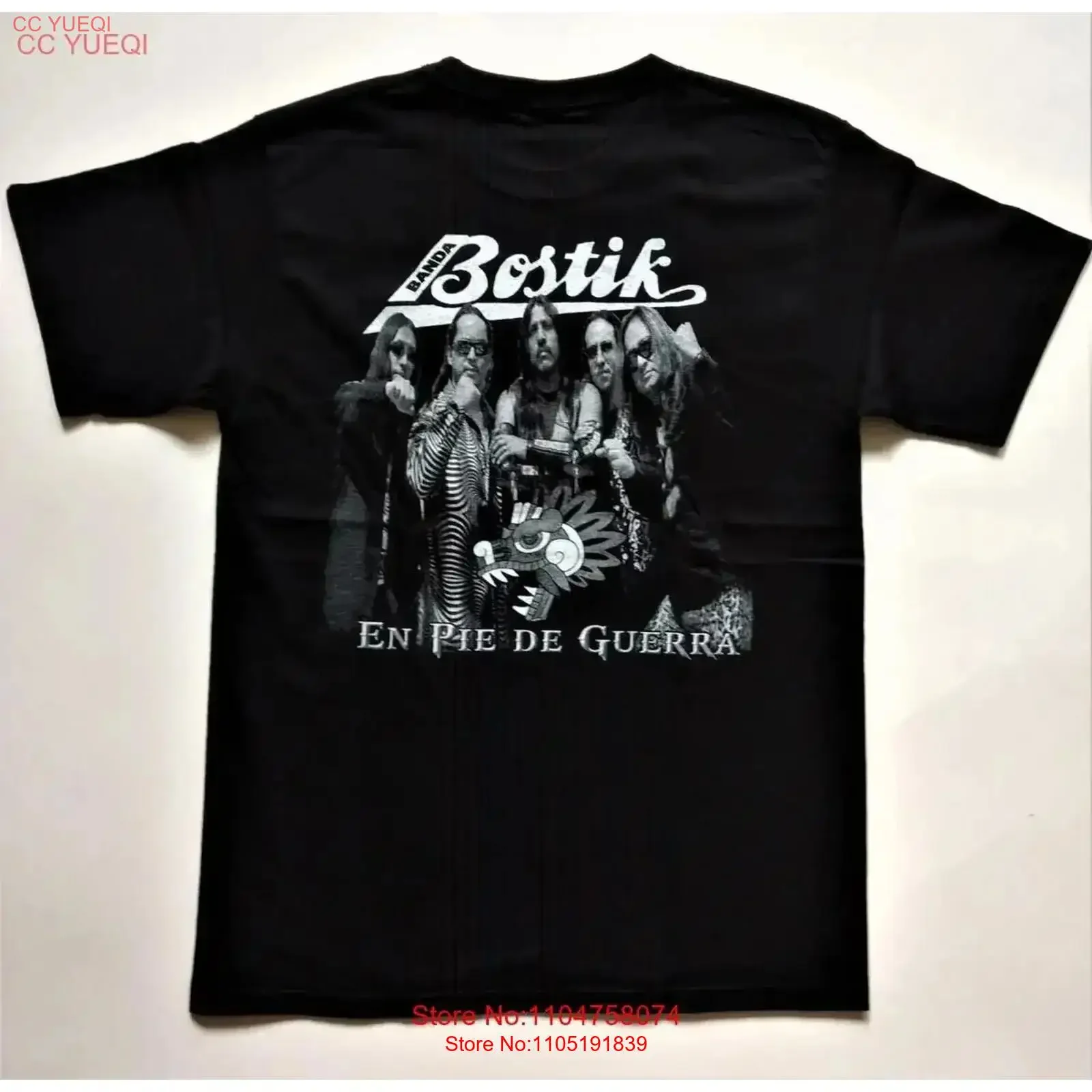 تي شيرت Vtg Banda Bostik Band من القطن الثقيل باللون الأسود بجميع المقاسات IN574 عتيق مغسول مريح أوم متعدد الاستخدامات ناعم ممتد #1