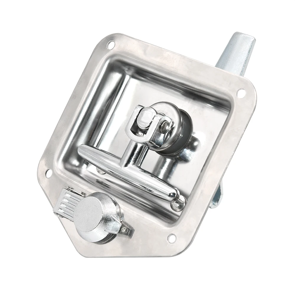 قفل باب RV مقطورة أبواب دخول التخييم قفل الفولاذ المقاوم للصدأ قفل RV استبدال باب مزدوج مفتوح مع مقبض باب المفتاح #4