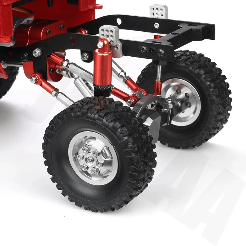 Haste de ligação de direção de metal, conjunto de amortecedor de assento para montagem em haste de tração para mn d90 MN-90 mn99s 1/12 rc, peças de atualização de carro