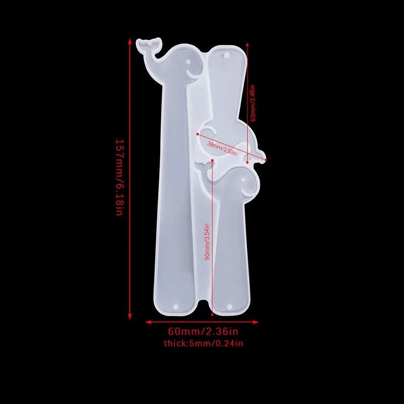 DIY Crystal Epoxy Resin Mold Cat Paw Dolphin Bookmark Silicone Mold