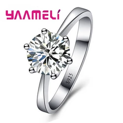 Bagues de mariage pour hommes et femmes, en argent Sterling S925, cristal autrichien, Bague de fiançailles, bijoux, cadeau