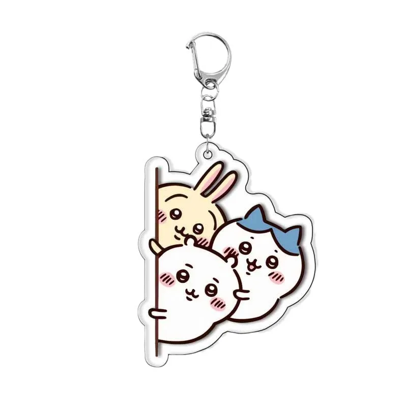 Cute Chiikawa Keychain Accessories Cartoon Hachiware Usagi Anime Character Kawaii Cosplay Acrylic Pendant Gifts for Children