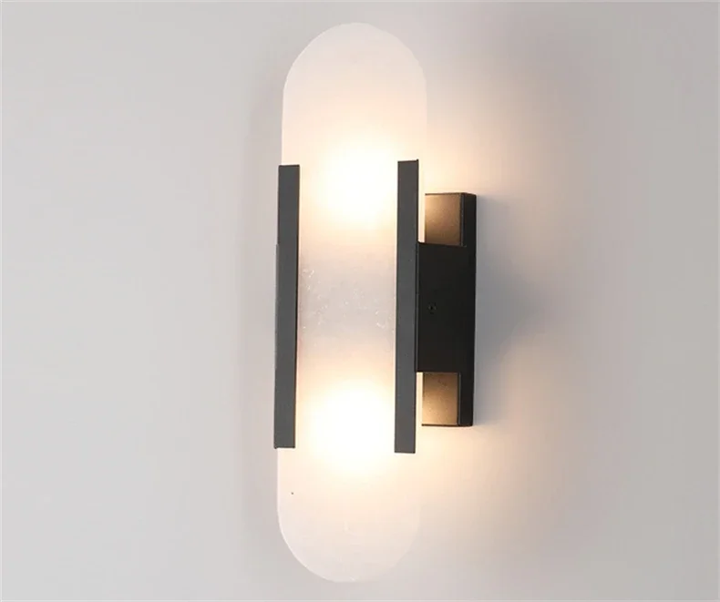 Nordic Modern High-End Marble Bedroom Bedside Lamps Living Room Wall Lighting Elegant Room Decor Marble Interior Wall Led Lights