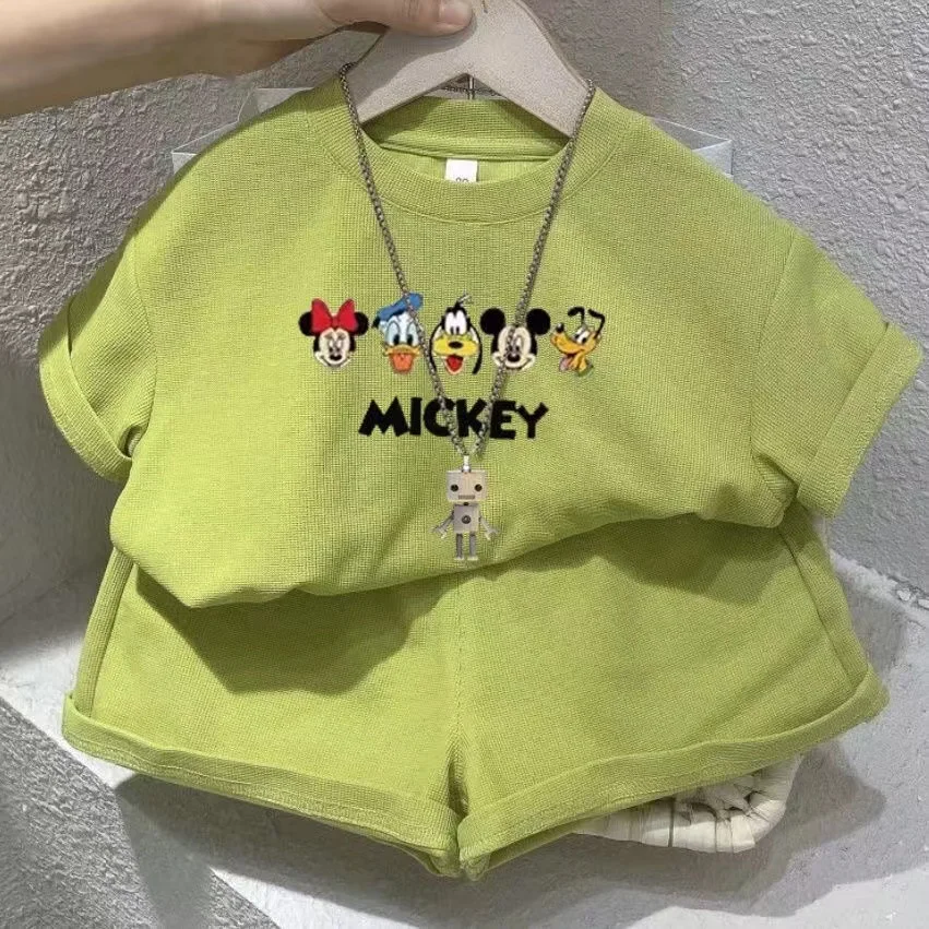 Summer Baby Girls Clothes Set Kid Fashion Disney Printed T-Shirts And Shorts 2pcs Suit Children Short Sleeve Top Bottom Outfits image 5