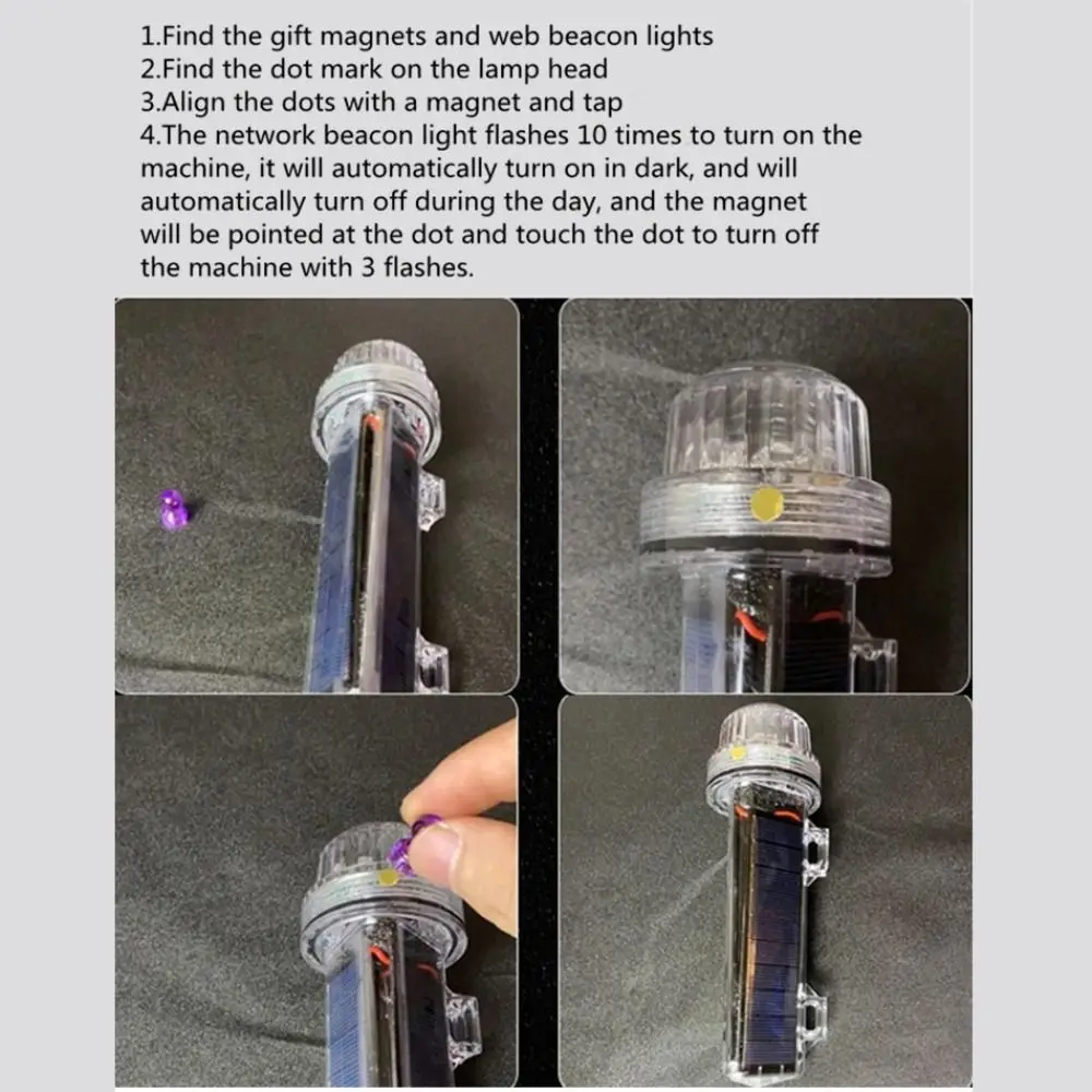 

Outdoor Lighting Waterproof Solar Net Mark Light Solar Dual Mode Anchor Light Buoy Signal Light Outdoor