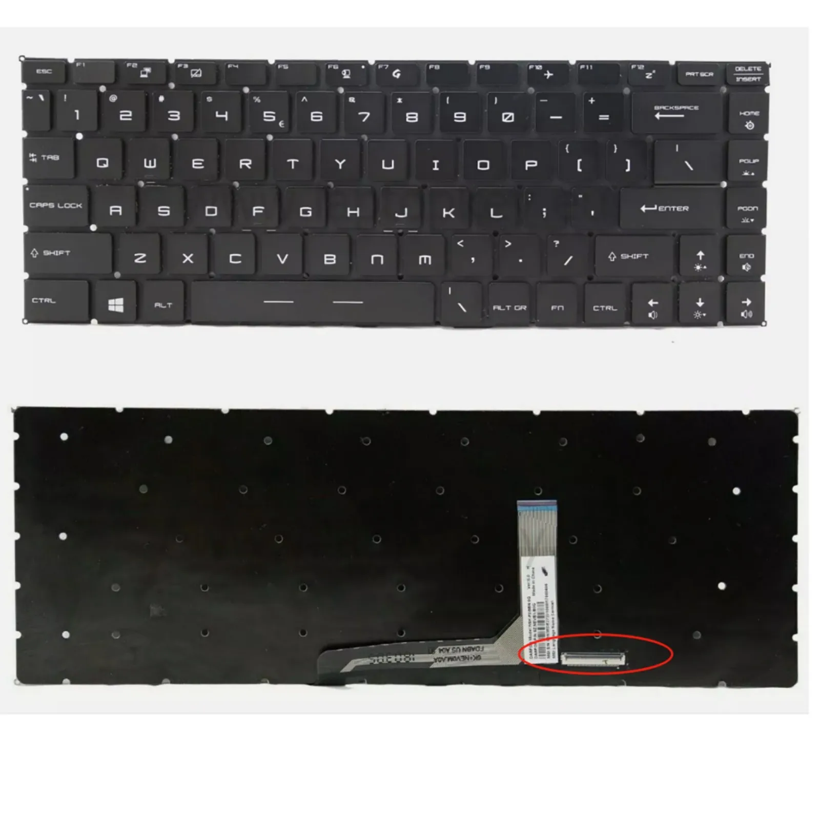 US RU layout  for MSI GF63 GS65 9RCX 9SCSR 8RD 9SCXR 8RC Thin 10SCXR 10UD 10UC 10SC/GF65 Thin 10UE 9SEXR 10SCSR 9SE Keyboard