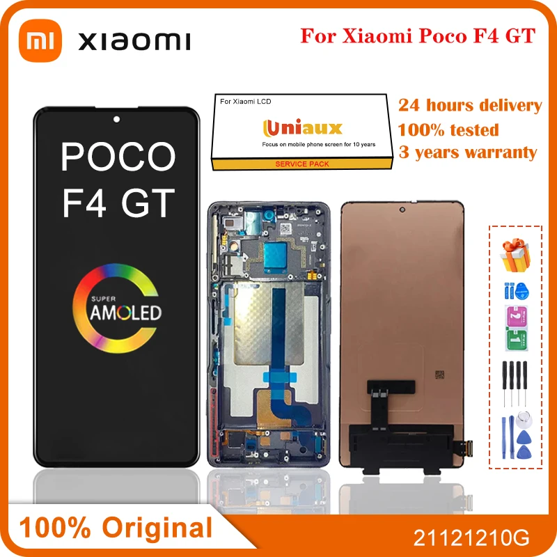 6.67'' Original For Xiaomi Poco F4 GT Screen LCD Display Screen Digitizer Assembly For POCO F4 GT 21121210G Display Touch Screen