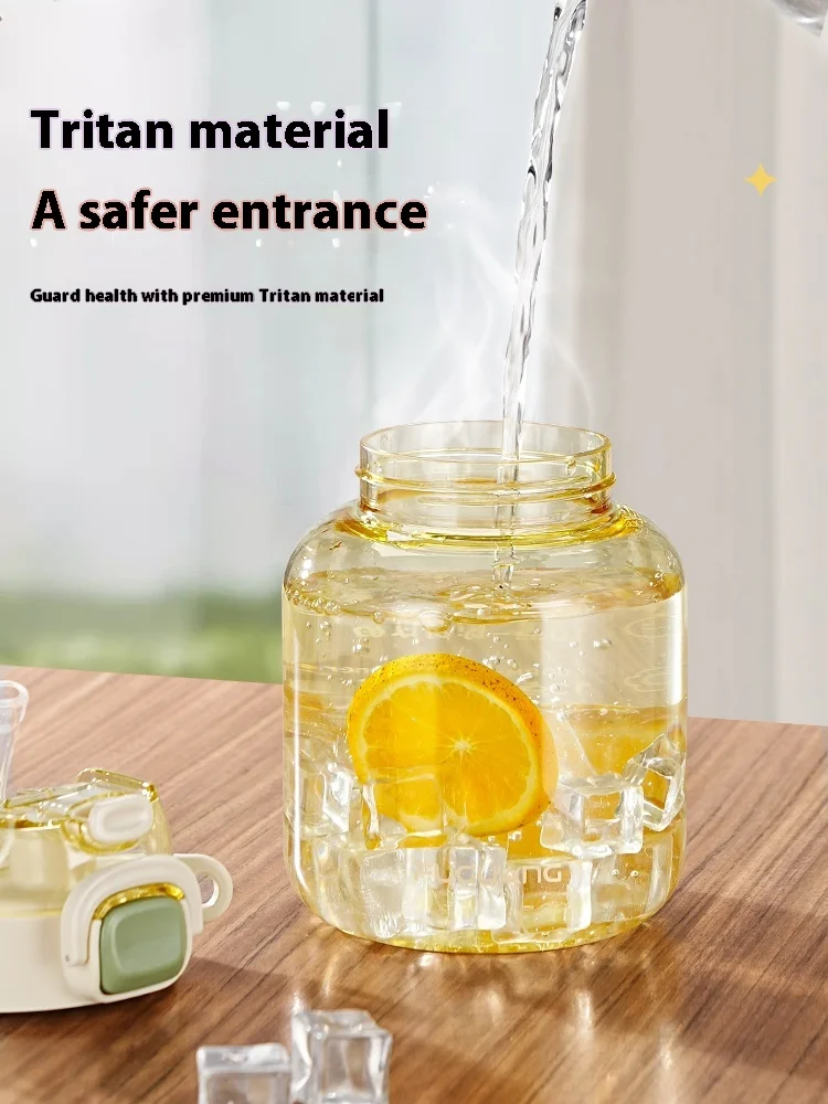 Large capacity water cup for women, children and students. Plastic sports water bottle, straw cup. Big-belly cup for summer