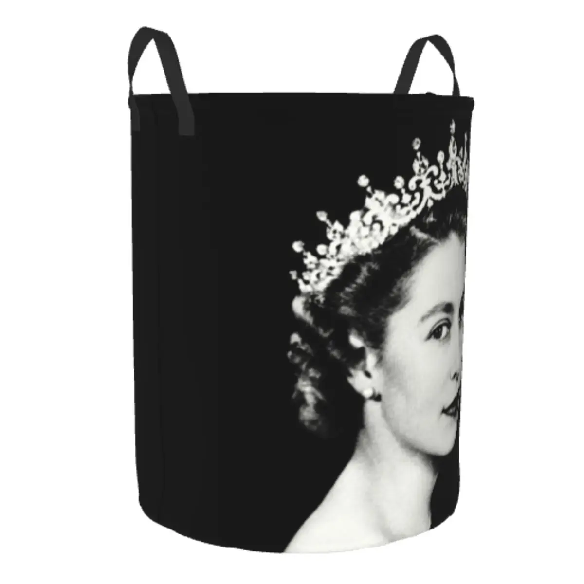 Custom Retro Queen Elizabeth II Laundry Basket Collapsible Large Capacity Clothes Storage Bin Royal United Kingdom Baby Hamper