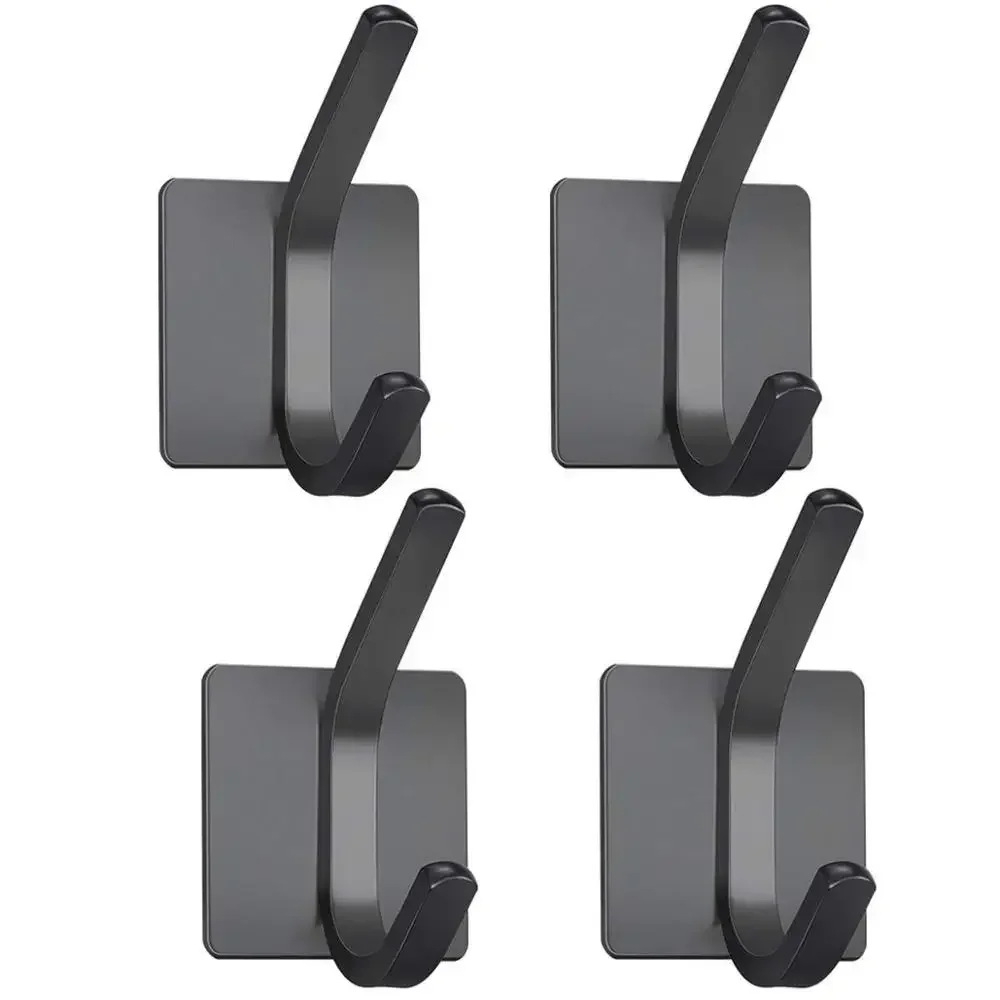 Wall Hook Black Robe Hook Towel Hook for Bathroom Stainless Steel Coat Rustproof Hanger for Kitchen Hardware SUS304