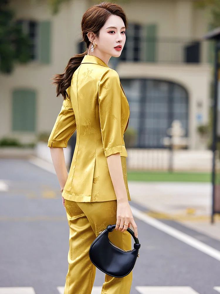 High-End Business Suit Tailored Suit Formal Clothes Women's Suit Short-Sleeved Work Clothes Summer Dignified Goddess Chinese Hig