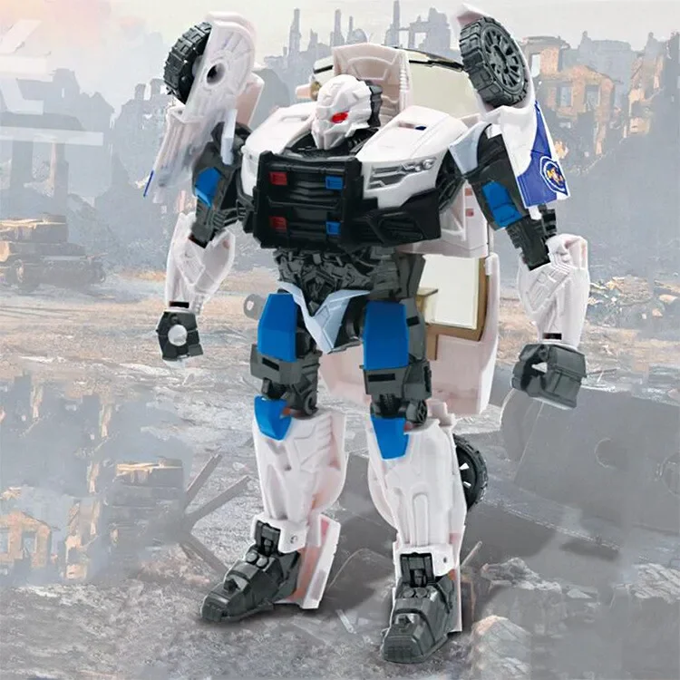 New Product TAIBA Transformation Toy YS-05B YS05B Rollbar Police Car Autobot Robot White Painting Figure Movable Dolls Gift