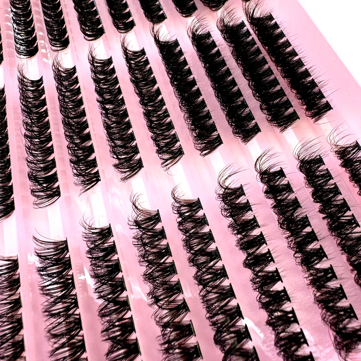 5D flauschige dicke Wimperncluster C/D Curl Wispy Einzelwimpern 290 Fächer 60+80+100 Mix Wimpernverlängerungen Falsche Wimpern