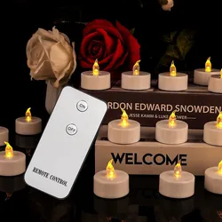 Battery Operated Tea Light Candles with Remote Control 12/24Pack Flameless Flickering LED Realistic and Bright Electric Candles