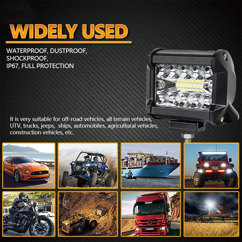 4 zoll 2 Pc Auto LED Pod Licht Spot Flut Combo LED Nebel Fahren 4x4 Off Road lichter Arbeit Lampe Für Lkw Boot ATV UTV Jeep – Detail 1