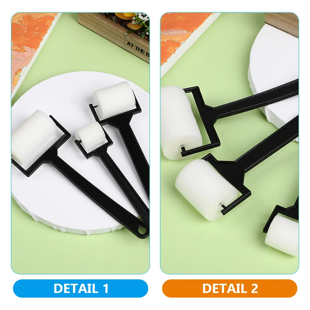 9 Pcs Sponge Brush Graffiti Roller DIY Toddler Tools Drawing Rollers Paint for Children