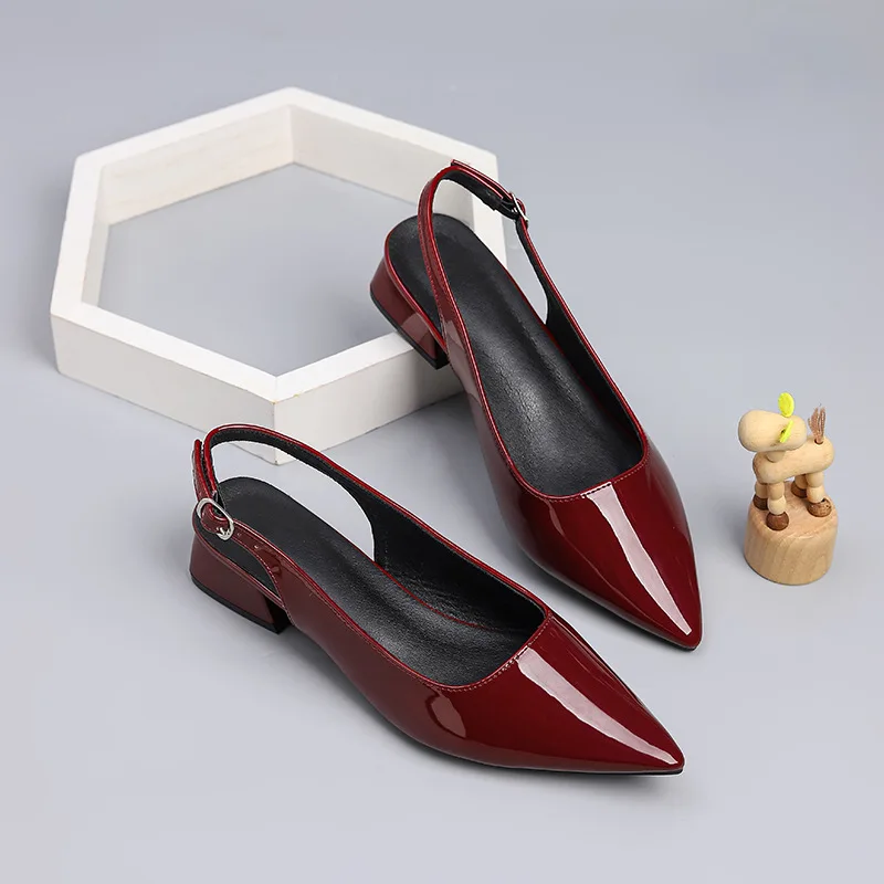 

Womens Heels Pointed Toe Open Back T-Strap Solid Color High Heel Sandals for Spring Summer Dressy Party Office Plus Size Fashion