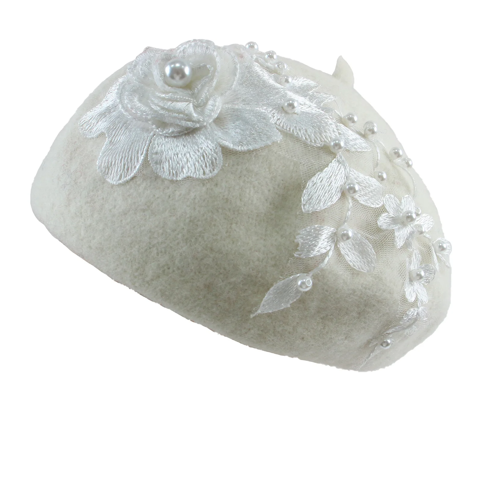 

Winter Autumn Women Beret Hat Flower Diamonds Lady Beanies Cap French Retro Female Head Wrap Bonnet Fashion British Headband